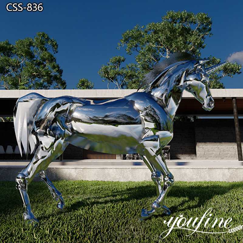 Modern Outdoor Metal Unicorn Sculpture for Sale CSS-836 - Garden Metal Sculpture - 3
