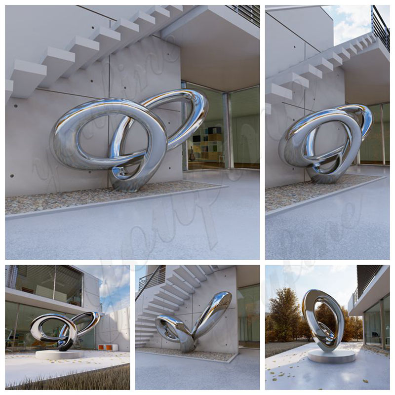 Modern outdoor stainless steel sculpture - YouFine Sculpture (1)