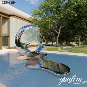 Outdoor Garden Mirror Water Feature Stainless Steel Sculpture CSS-849
