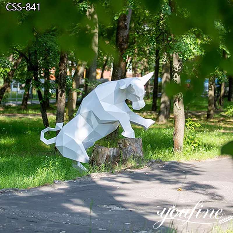 Stainless Steel Geometric Bull Statue Modern Decor for Sale CSS-841 - Garden Metal Sculpture - 3