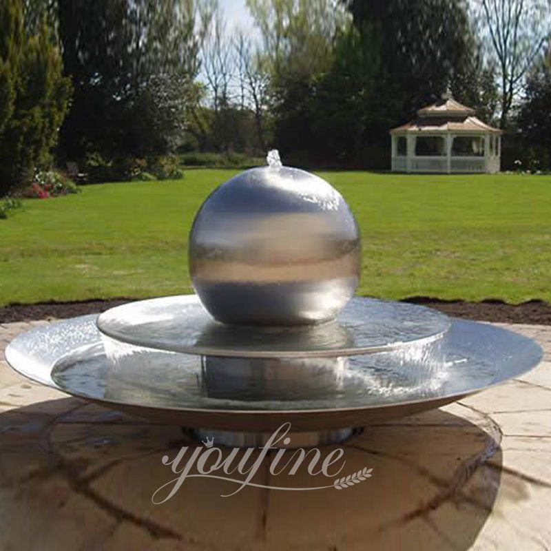 Stainless Steel Sphere Water Fountain Modern Feature for Sale CSS-835 - Abstract Water Sculpture - 5