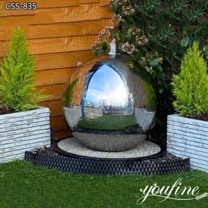 Stainless Steel Sphere Water Fountain Modern Feature for Sale CSS-835