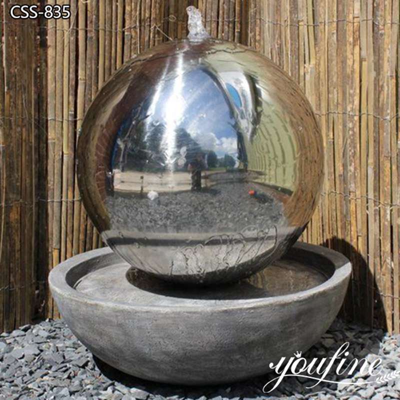 Stainless Steel Sphere Water Fountain Modern Feature for Sale CSS-835 (3)