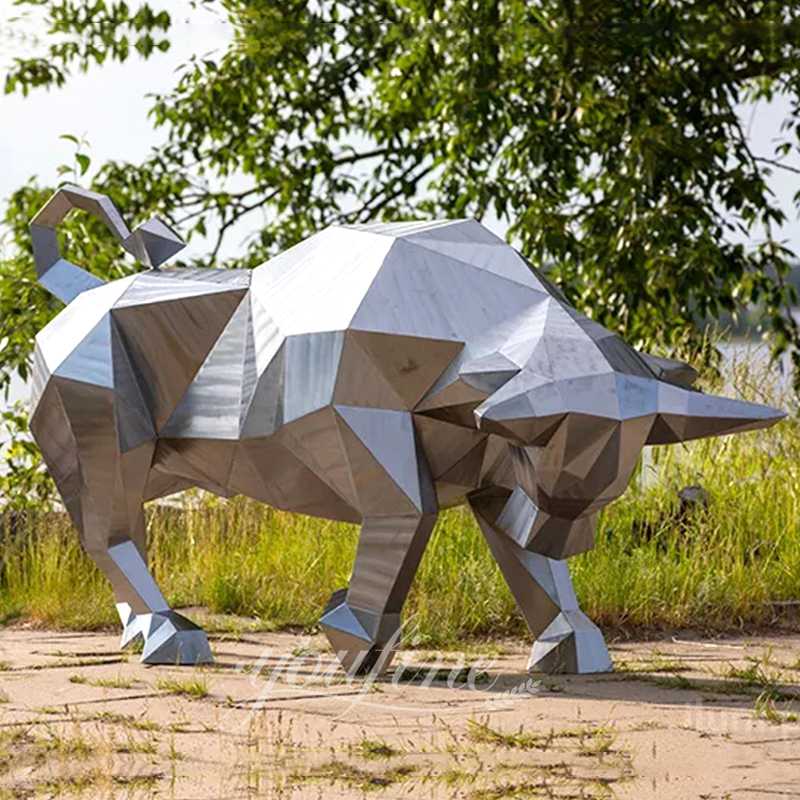 Stainless steel bull sculpture - YouFine Sculpture (4)