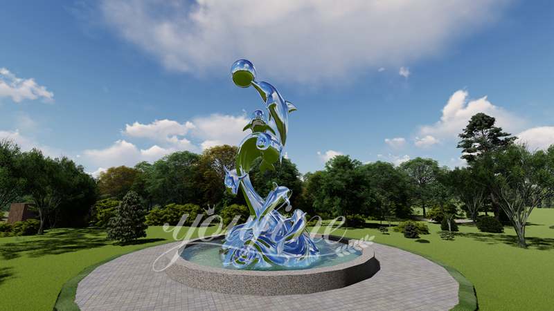 2022 Newly Design Metal Outdoor Dolphin Fountain for Pool CSS-847 - Large Metal Water Fountain - 4