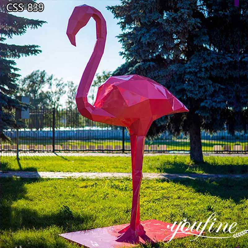 Metal Flamingo Sculpture Modern Geometric Decor for Sale CSS-839 - Garden Metal Sculpture - 2