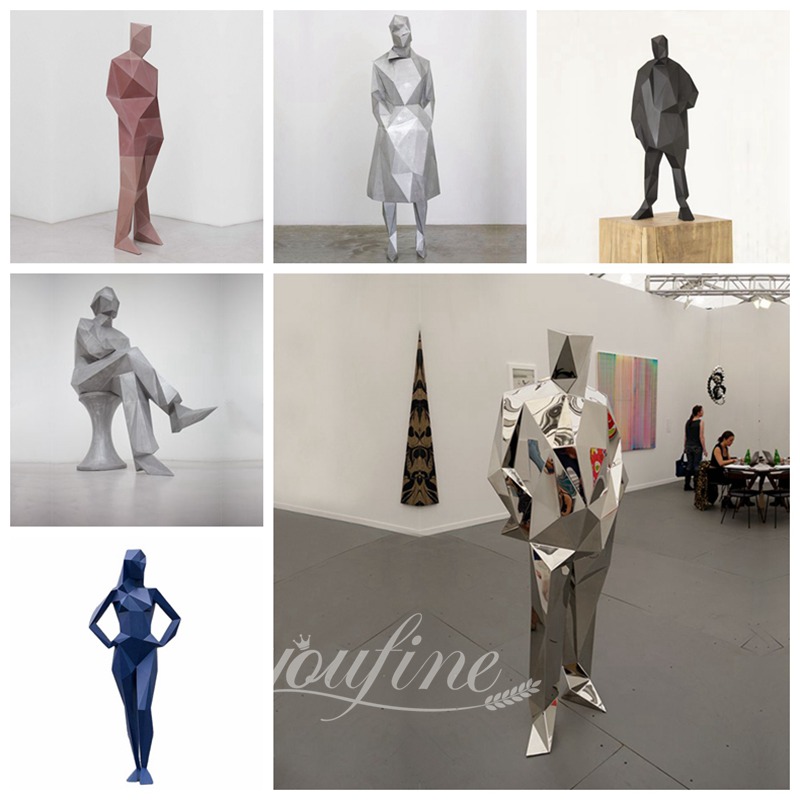 metal figure Faceted Sculpture - YouFine Sculpture