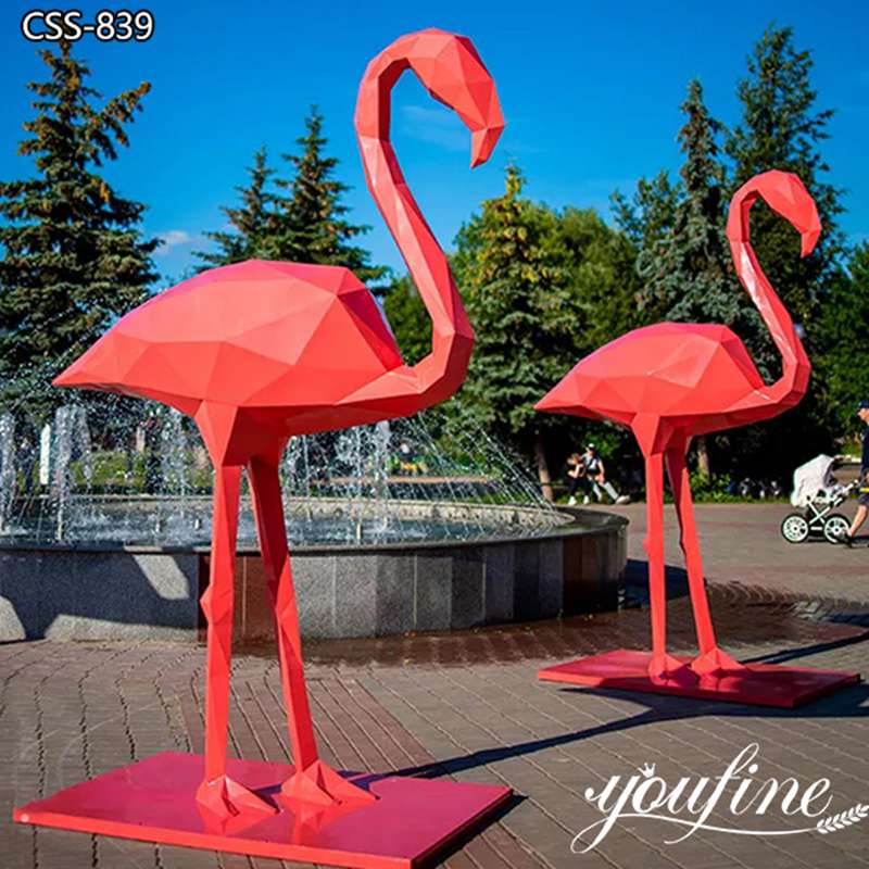 Metal Flamingo Sculpture Modern Geometric Decor for Sale CSS-839 - Garden Metal Sculpture - 4