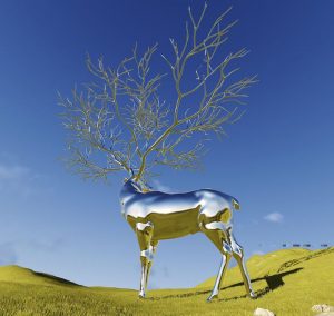 Metal Deer Sculpture – Best Decor for Modern Garden Landscape