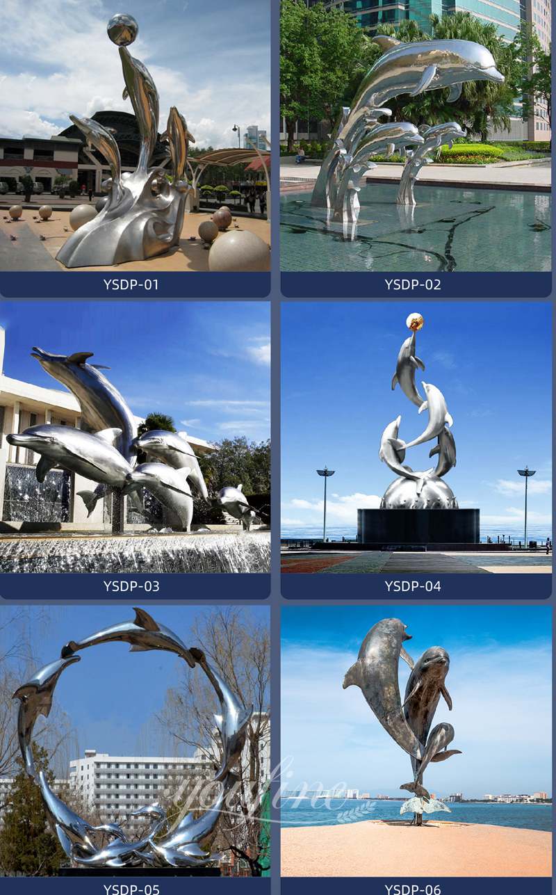 outdoor dolphin fountain - YouFine Sculpture