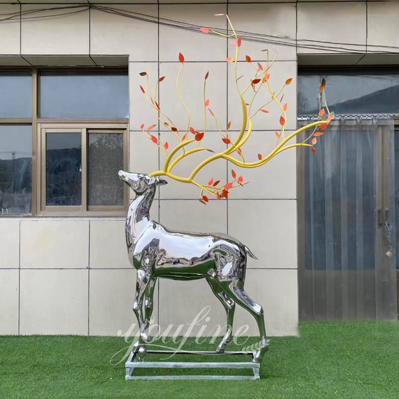stainless steel deer sculpture - YouFine Sculpture (1)