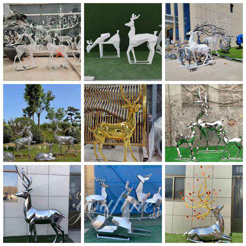 Mesmerize Geometric Metal Deer Sculptures for Lobby - Geometric Sculpture - 16