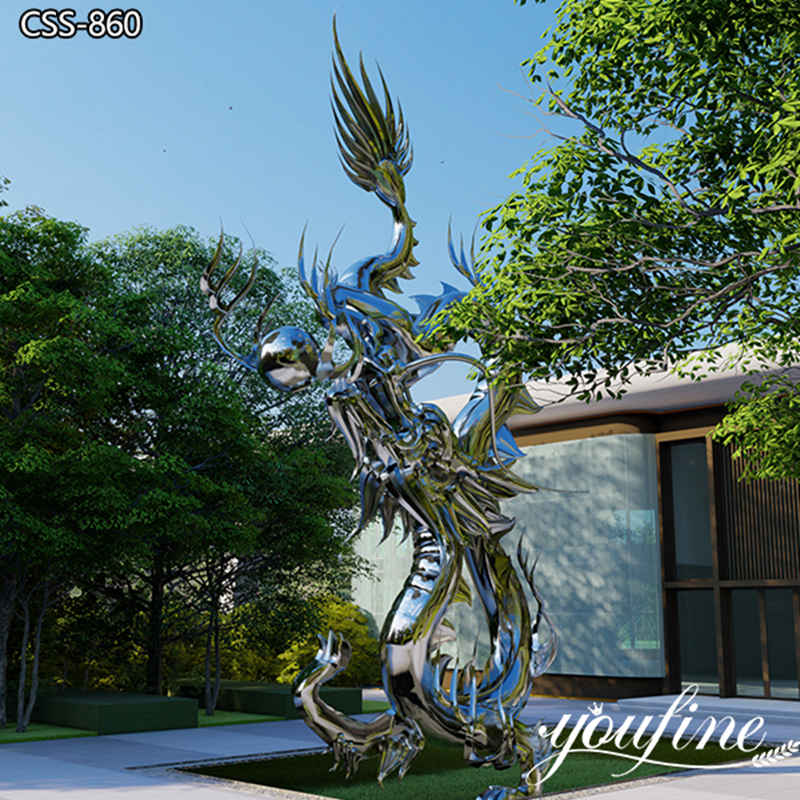 Chinese Style Metal Dragon Sculpture Modern Design for Sale CSS-860 (2)