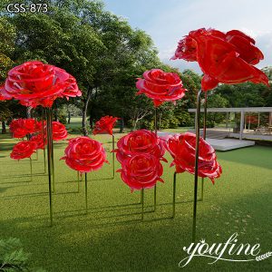 Flower Art Metal Rose Sculpture for Garden CSS-873