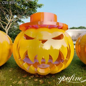 Large Outdoor Metal Pumpkins Painted Decor for Sale CSS-855