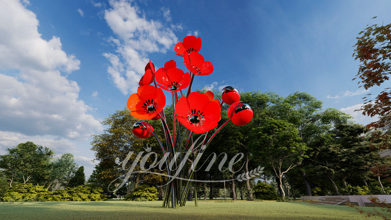 Metal Flower Landscape Sculpture - YouFine Sculpture (5)