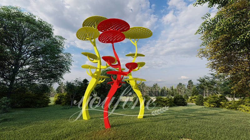 Metal Flower Landscape Sculpture - YouFine Sculpture