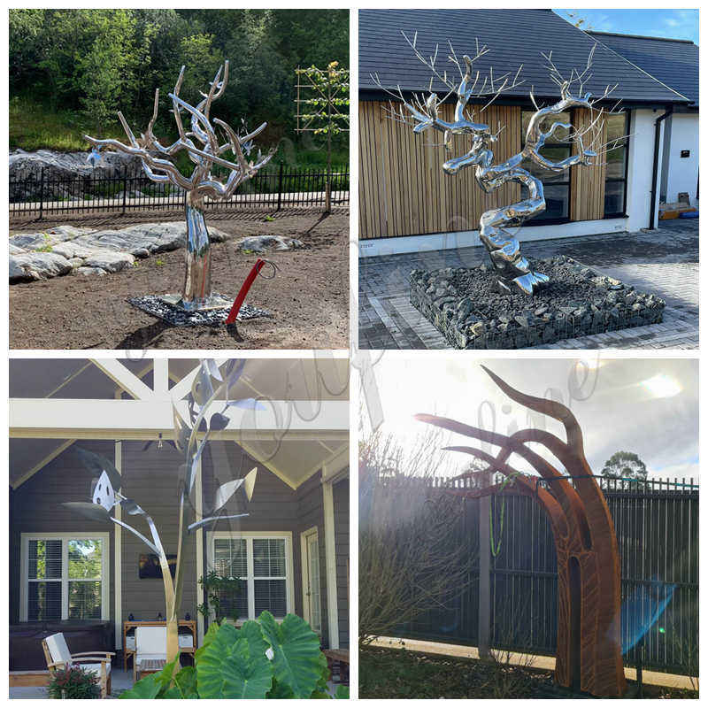 Stainless Steel Abstract Tree Sculpture for Outdoor CSS-859 - Garden Metal Sculpture - 7