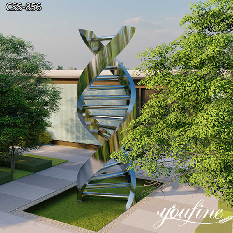 Polished Stainless Steel DNA Sculpture Supplier CSS-856 - Center Square - 2