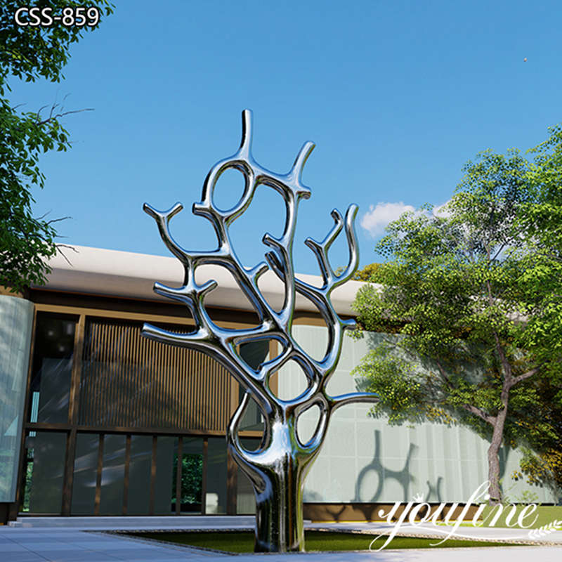 Stainless Steel Abstract Tree Sculpture for Outdoor CSS-859 - Garden Metal Sculpture - 2