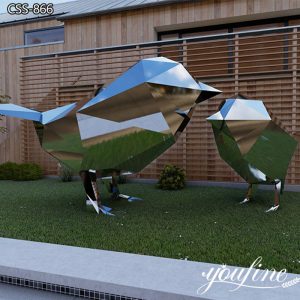 Stainless Steel Geometric Bird Sculpture Supplier CSS-866