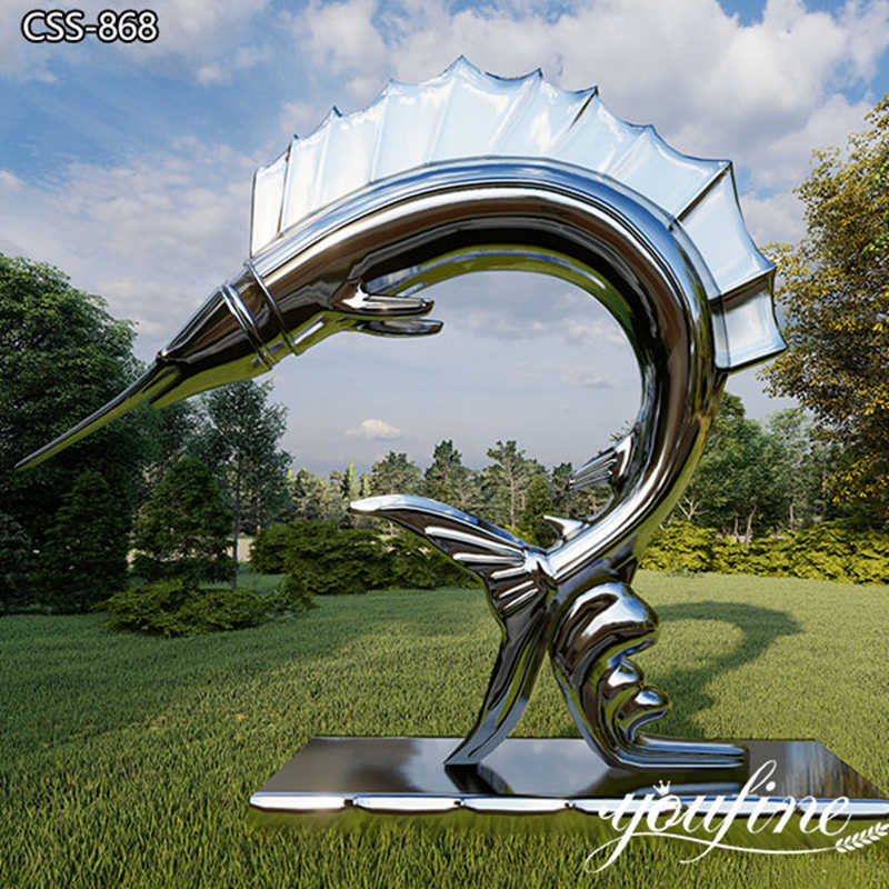 Stainless Steel Marlin Fish Sculpture for Lawn CSS-868 (2)