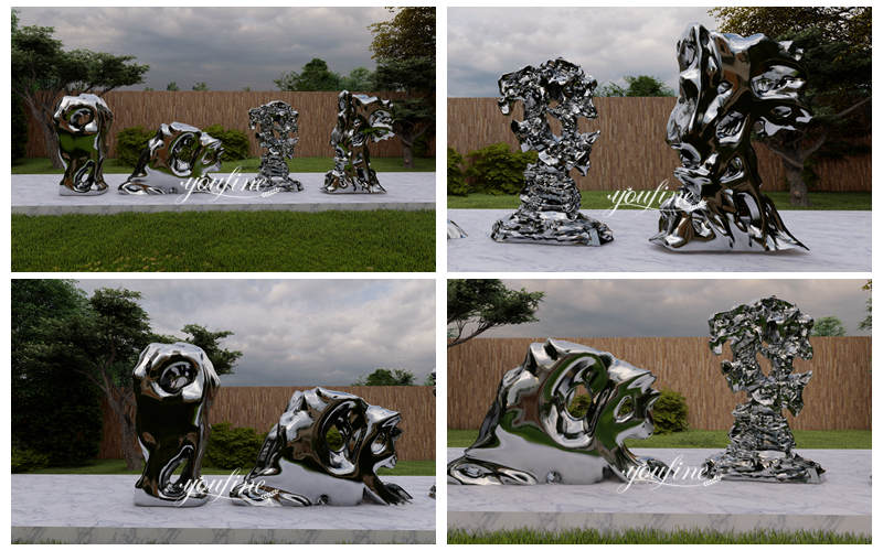 Large Modern Outdoor Sculpture Rockery Garden Design CSS-863 - Center Square - 5