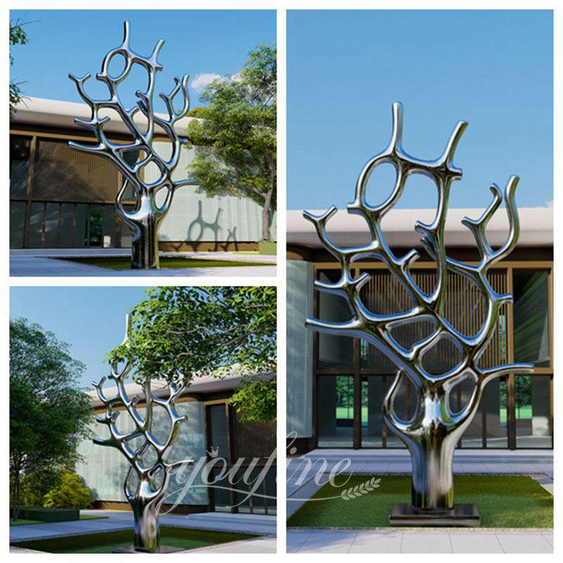 Stainless Steel Abstract Tree Sculpture for Outdoor CSS-859 - Garden Metal Sculpture - 5