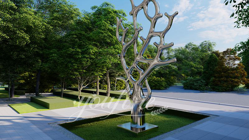 Stainless Steel Abstract Tree Sculpture for Outdoor CSS-859 - Garden Metal Sculpture - 4