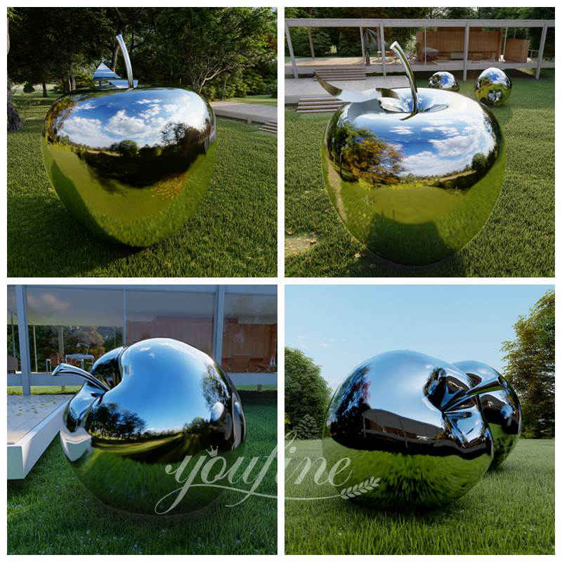Large Garden Metal Apple Sculpture for Sale CSS-874 - Center Square - 6