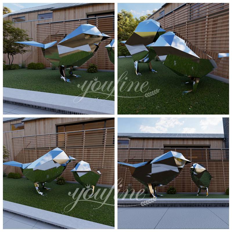 Stainless Steel Geometric Bird Sculpture Supplier CSS-866 - Garden Metal Sculpture - 3