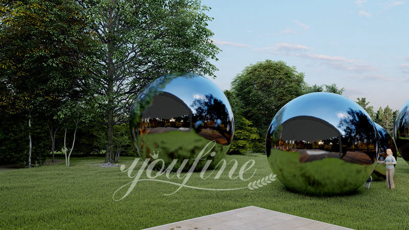 Large Modern Stainless Steel Ball Sculpture for Garden CSS-851 - Garden Metal Sculpture - 4