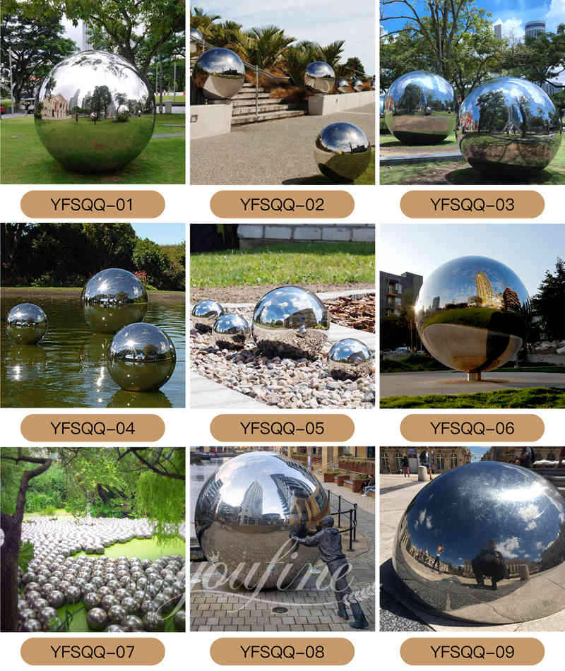 Large Modern Stainless Steel Ball Sculpture for Garden CSS-851 - Garden Metal Sculpture - 8