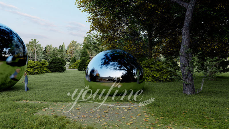 Large Modern Stainless Steel Ball Sculpture for Garden CSS-851 - Garden Metal Sculpture - 5