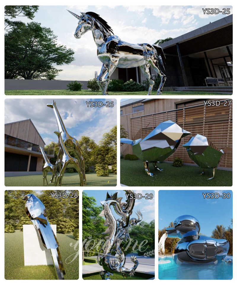 Stainless Steel Geometric Bird Sculpture Supplier CSS-866 - Garden Metal Sculpture - 5