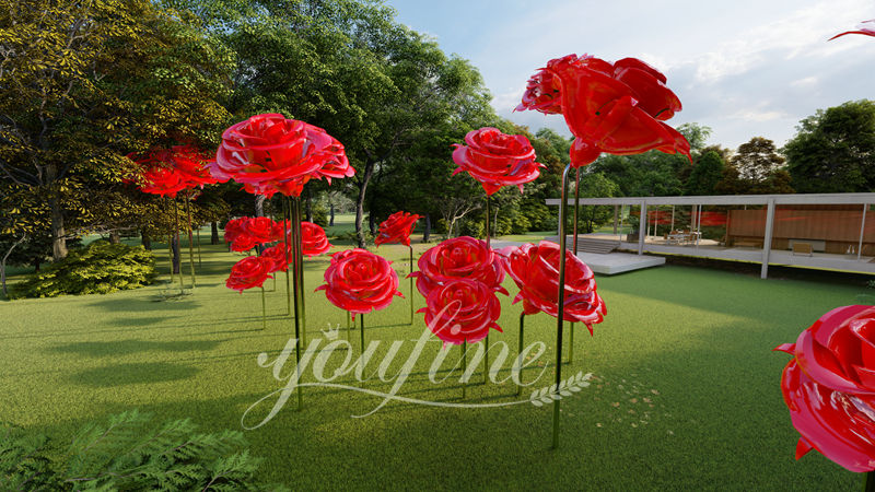 metal flower sculptures for garden - YouFine Sculpture