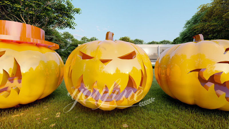 Large Outdoor Metal Pumpkins Painted Decor for Sale CSS-855 - Garden Metal Sculpture - 1