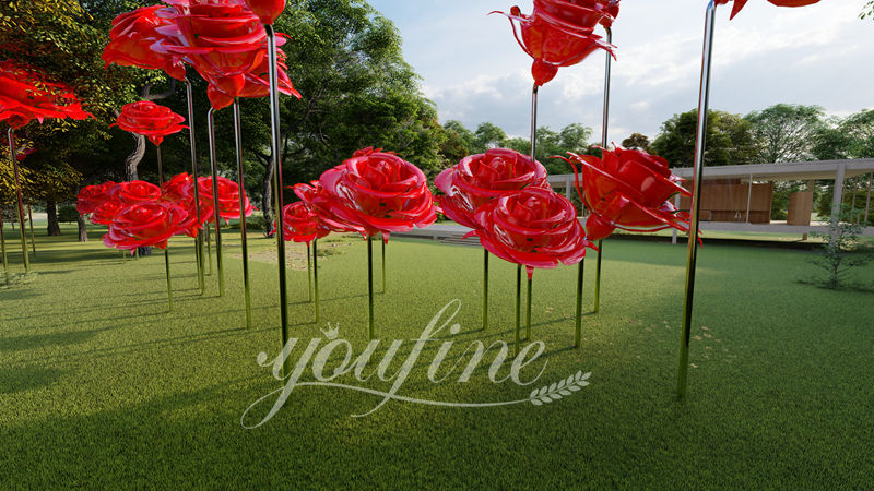 metal rose sculpture - YouFine Sculpture