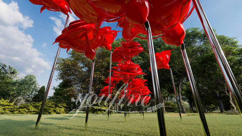 metal rose sculpture - YouFine Sculpture