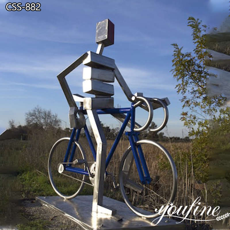 Abstract Figure Metal Cycling Sculpture Sculpture for Sale CSS-882