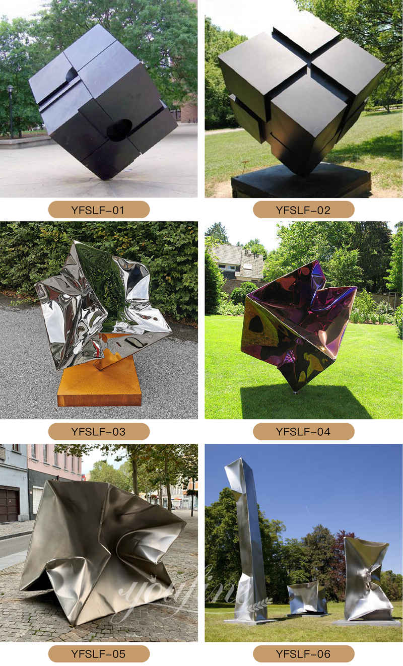 Cube metal garden sculptures- YouFine Sculpture (3)