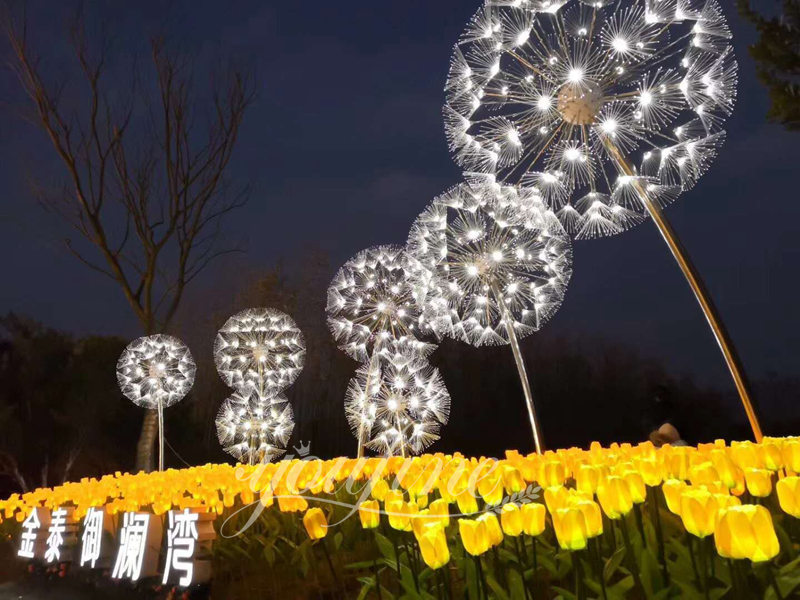 Metal Dandelion Garden Sculpture - YouFine Sculpture (2)