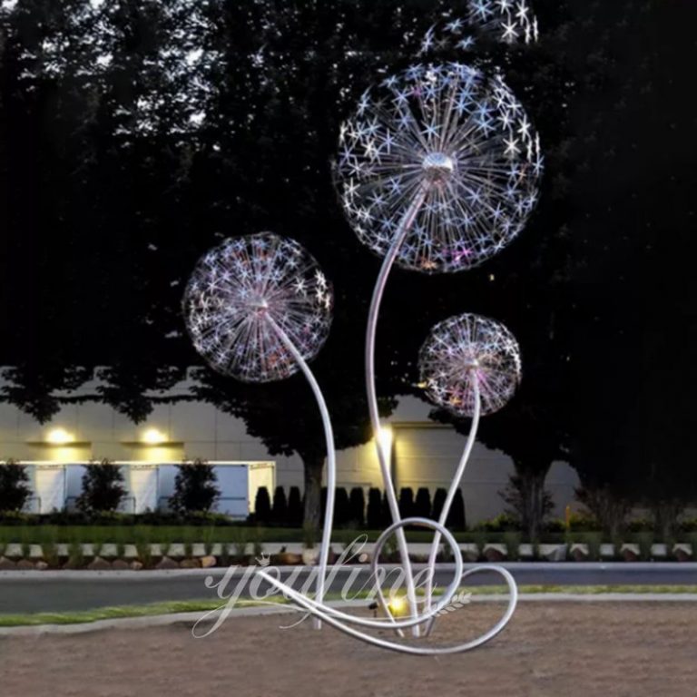 Metal Dandelion Sculpture Urban Decor Art Installation YouFine Sculpture