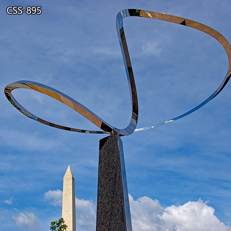 Modern Art Stainless Steel Infinity Sculpture for Outdoor CSS-895 - Center Square - 2