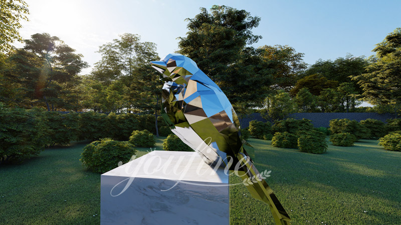 Stainless Steel Geometric Outdoor Metal Bird Sculpture CSS-867 - Center Square - 2