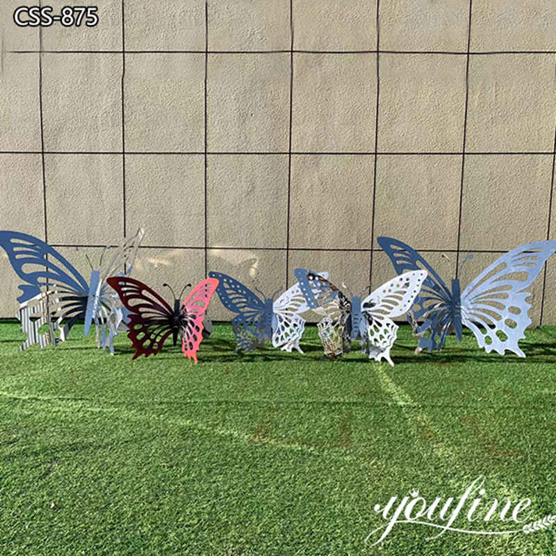Outdoor Stainless Steel Butterfly Sculpture for Lawn CSS-875