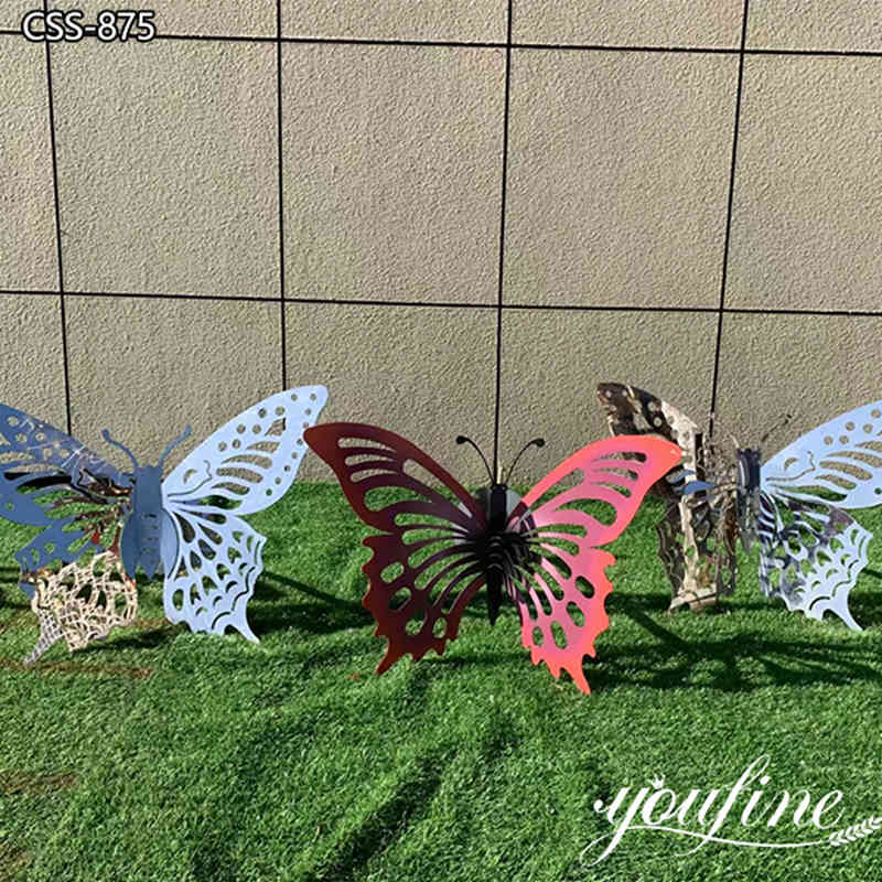 Outdoor Stainless Steel Butterfly Sculpture for Lawn CSS-875