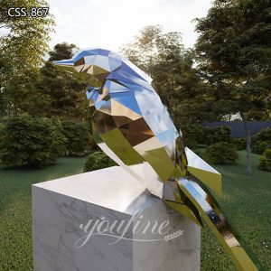 Stainless Steel Geometric Outdoor Metal Bird Sculpture CSS-867