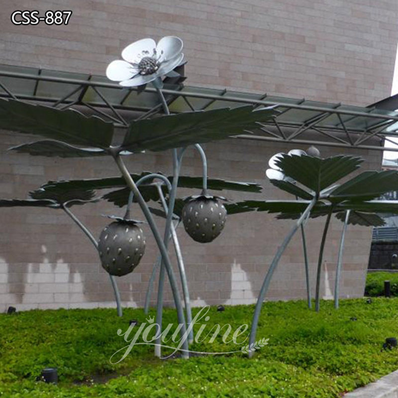Stainless Steel Outdoor Strawberry Sculpture for Sale CSS-887 - Garden Metal Sculpture - 1