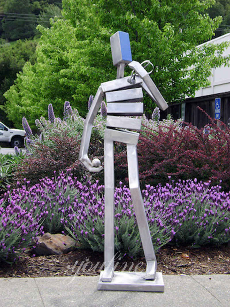 Abstract Figure Metal Cycling Sculpture for Sale CSS-882 - Garden Metal Sculpture - 4
